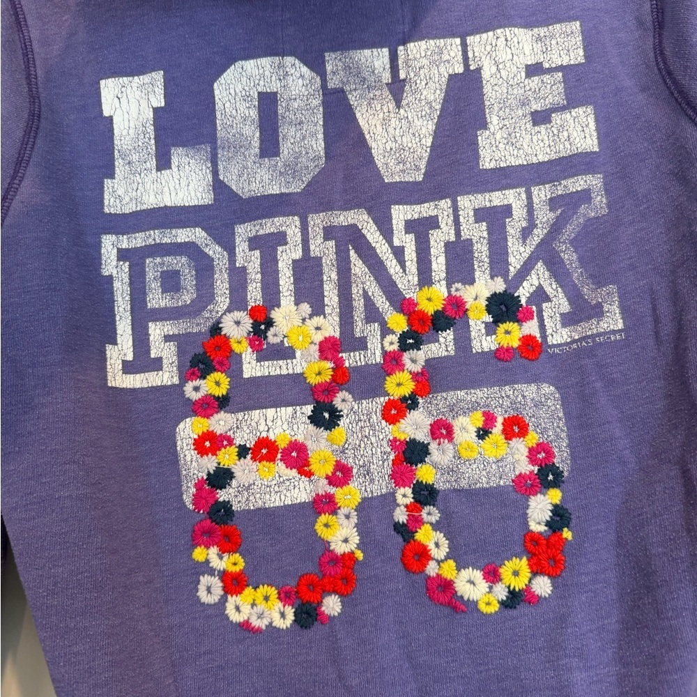 Y2K PINK Victoria's Secret Purple Zip-Up Hoodie with Embroidered 'P' - Picture 6 of 6